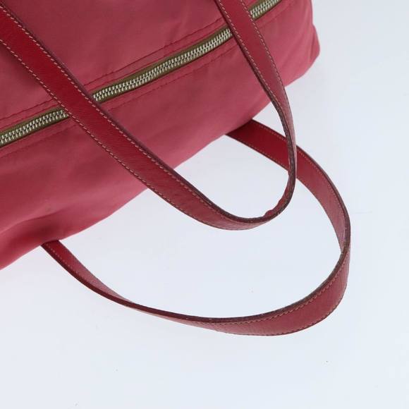 PRADA Boston Bag Nylon Pink Silver Auth 96025 - Picture 7 of 16